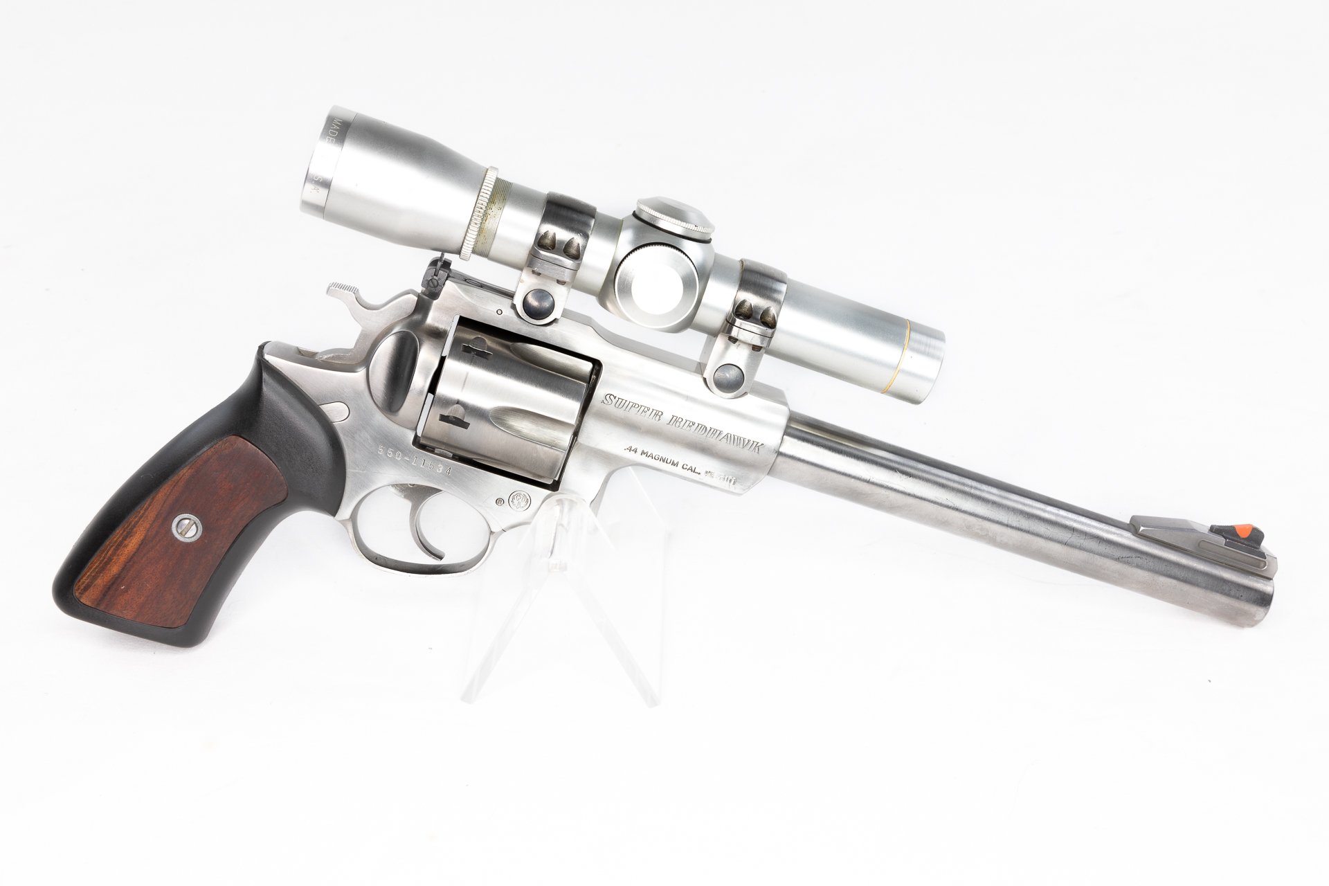 gebr. RUGER Revolver Mod. Super Redhawk, mit orig. Montage montiertes LEUPOLD M8 2x stainless Abs. Plex gebr. RUGER Revolver Mod. Super Redhawk, mit orig. Montage montiertes LEUPOLD M8 2x stainless Abs. Plex