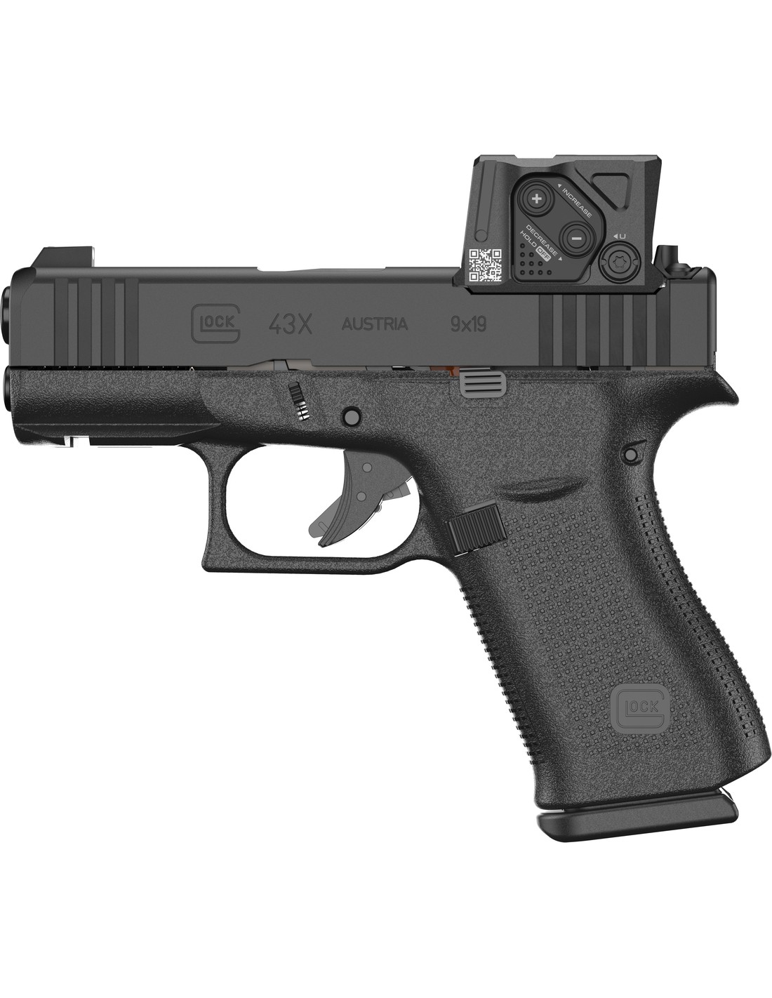 GLOCK 43x A-Cut/FS mit Aimpoint COA LL8,7cm 9mm Luger