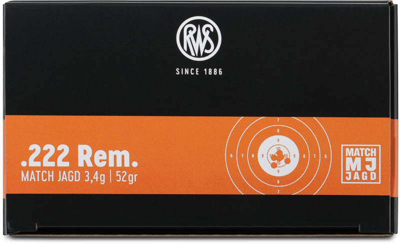 RWS .222 Rem. Match Jagd 3,4g/52gr RWS .222 Rem. Match Jagd 3,4g/52gr