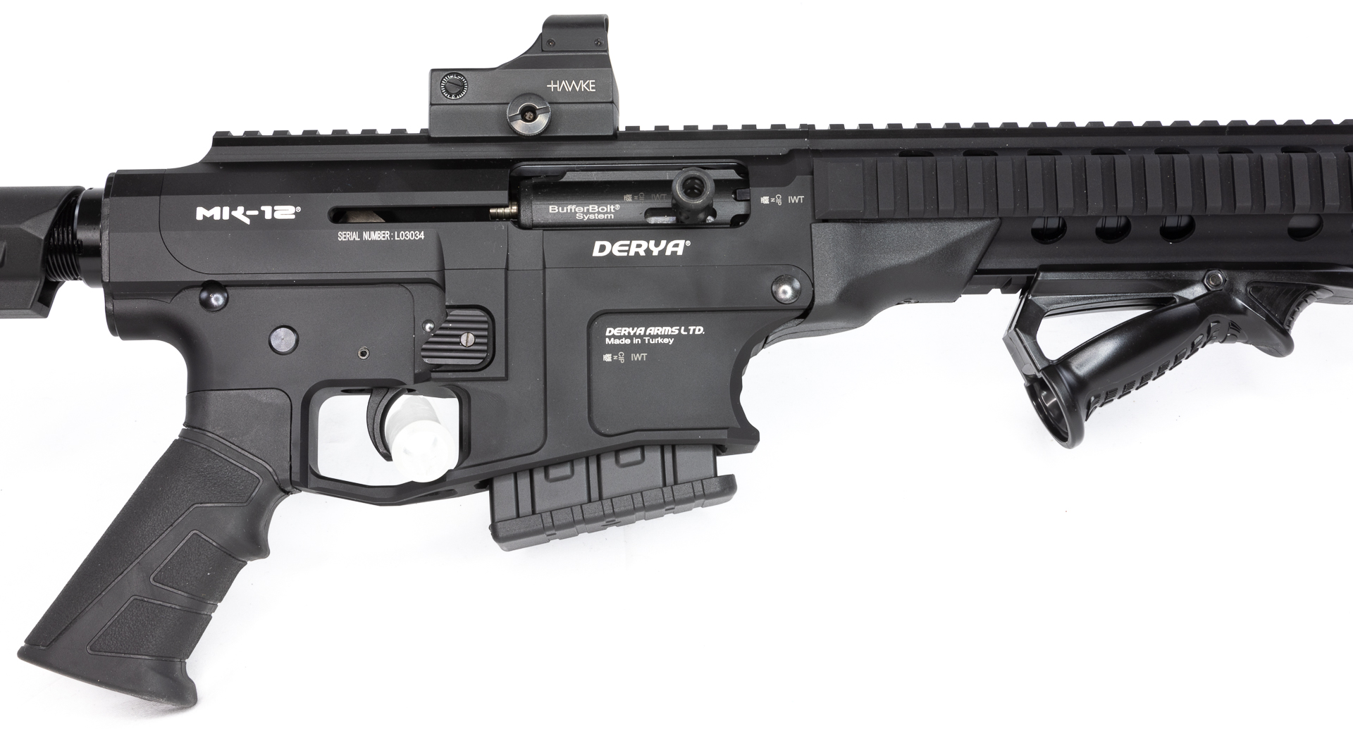 gebr. DERYA Mod. MK12 AS 100 im Originalkoffer mit Hawke Red Dot, mit Zubehör im Originalkoffer, Zustand: Neuwertig, NPR: € 1.259,00