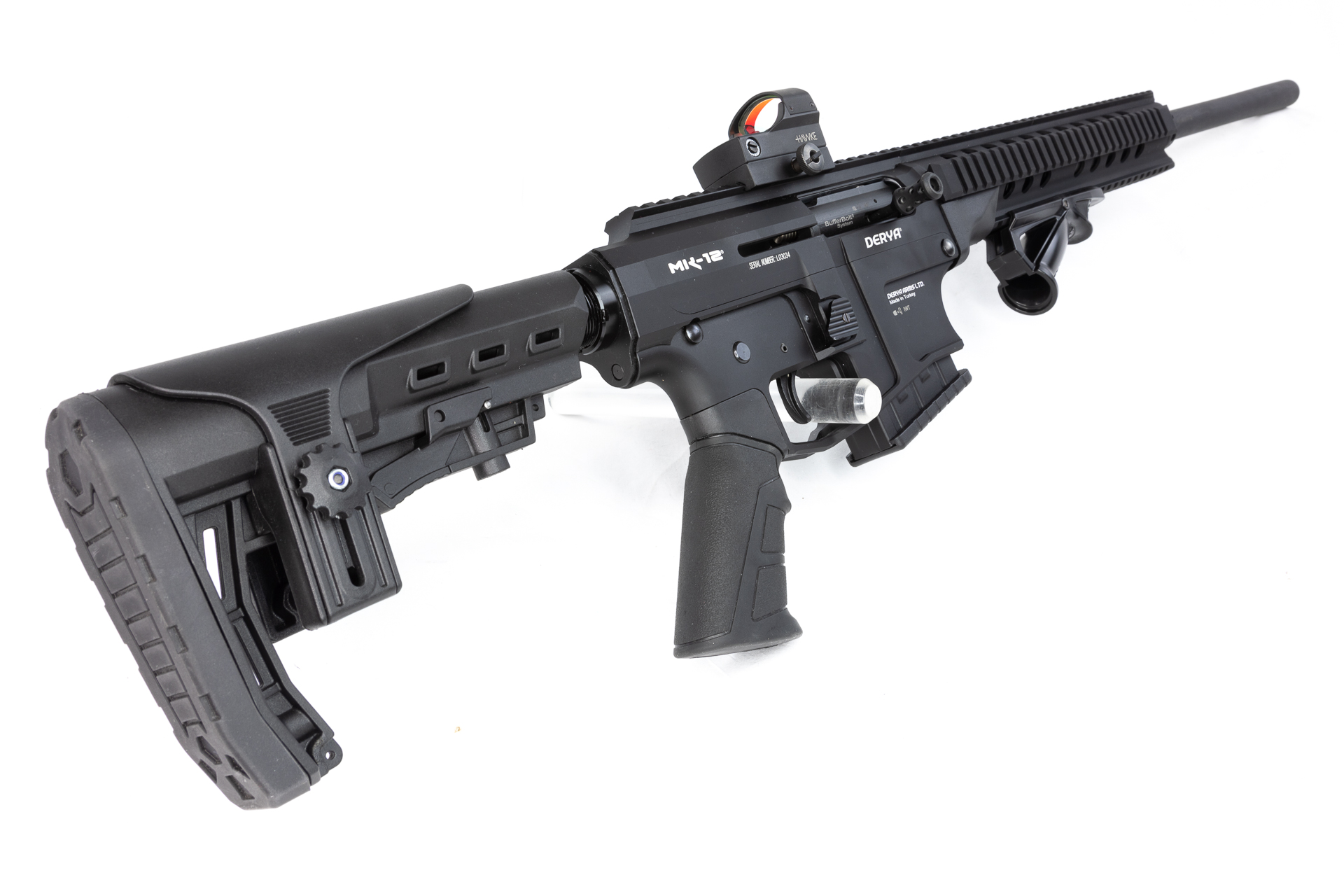 gebr. DERYA Mod. MK12 AS 100 im Originalkoffer mit Hawke Red Dot, mit Zubehör im Originalkoffer, Zustand: Neuwertig, NPR: € 1.259,00
