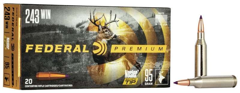 FEDERAL .243 Win. Premium Nosler BTH 6,15g/95gr