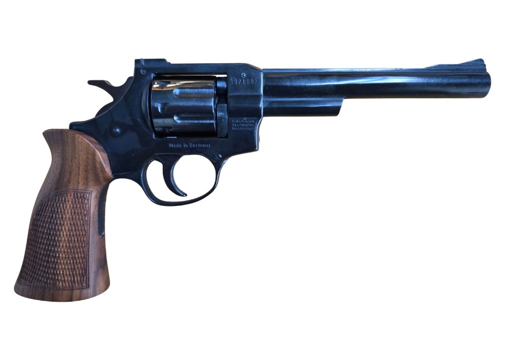 gebr. WEIHRAUCH Revolver Mod. HW7S 6"Lauf mit Holzgriff, Zustand: Sehr gut