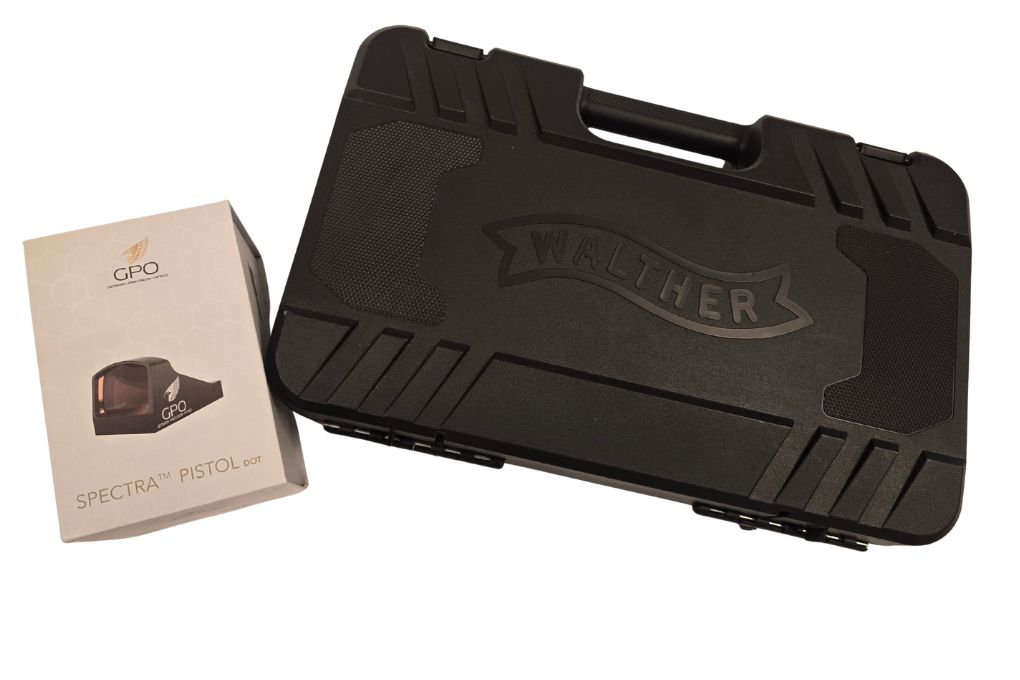 gebr. WALTHER Mod. PDP Full Size Olive mit montiertem GPO Pistol Dot im Originalkoffer mit Reservemagazin und Zubehör, Zustand: Neuwertig - NPR: € 1.265,00