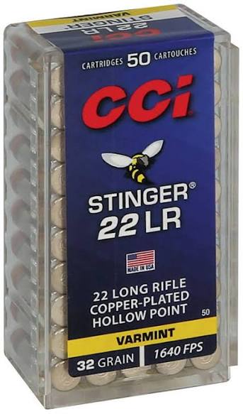 CCI .22 lfB Stinger CP HP 2,07g/32gr