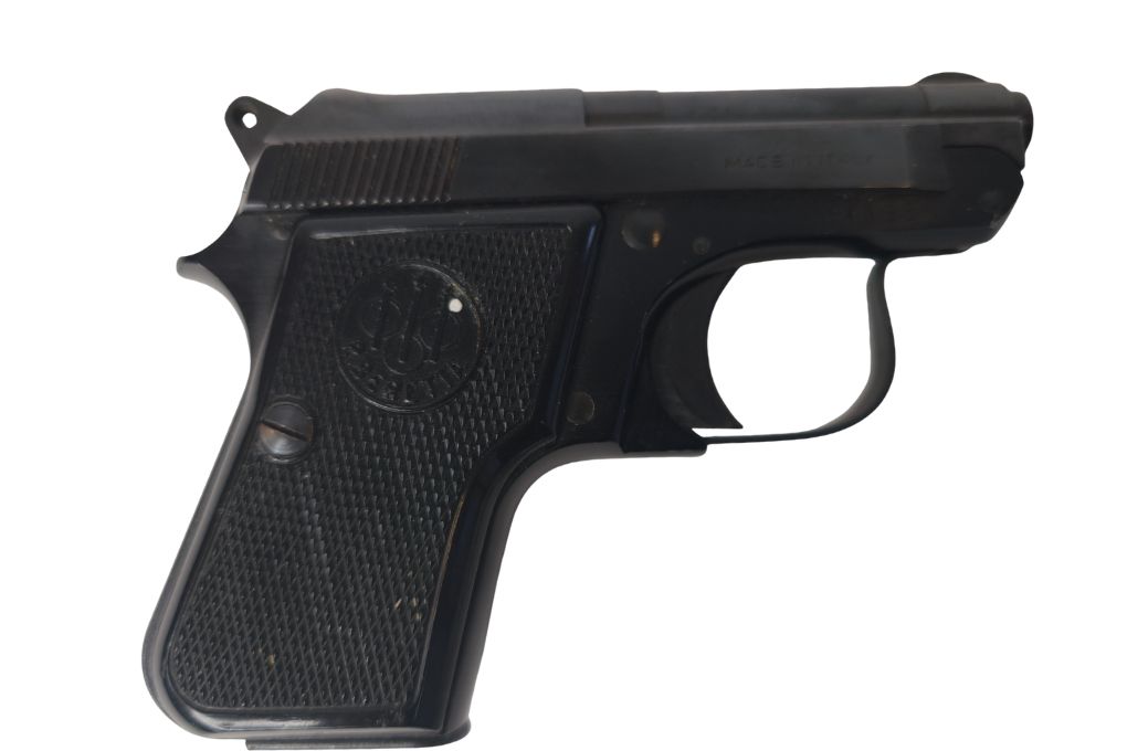 gebr. BERETTA Kipplaufpistole Mod. 950 mit Lederholster, Zustand: Neuwertig