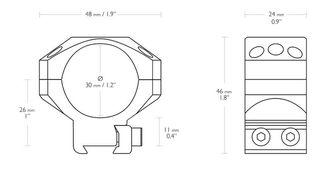 HAWKE Tactical Ring Montagen 9-11mm, 30mm Mittel HAWKE Tactical Ring Montagen 9-11mm, 30mm Mittel