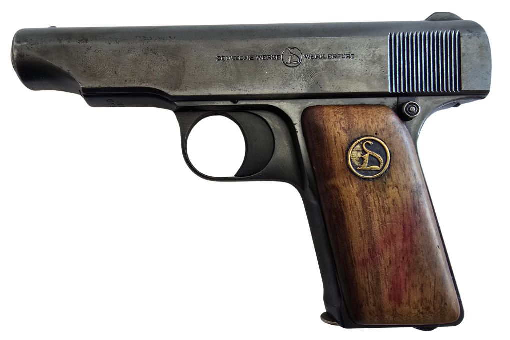 gebr. DEUTSCHE WERKE Pistole Mod. Ortgies mit Lederholster und Reservemagazin, Zustand: Gebraucht