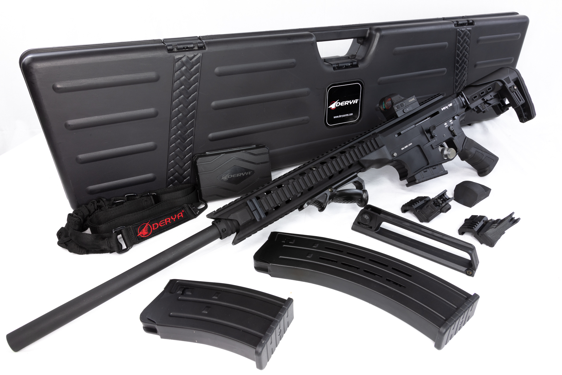 gebr. DERYA Mod. MK12 AS 100 im Originalkoffer mit Hawke Red Dot, mit Zubehör im Originalkoffer, Zustand: Neuwertig, NPR: € 1.259,00
